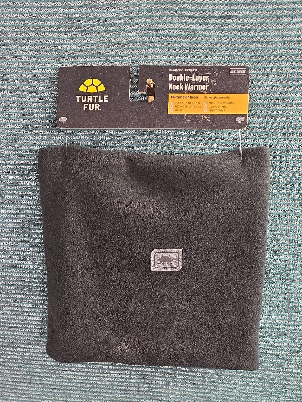 Turtle Fur Double Layer Unisex Neck-Warmer Black